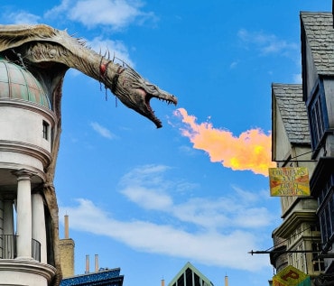 See The Dragon Breathing Fire From Atop Gringotts Bank
