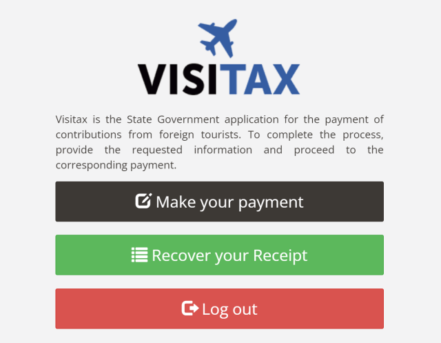 A Screenshot Of The Official Visitax Portal