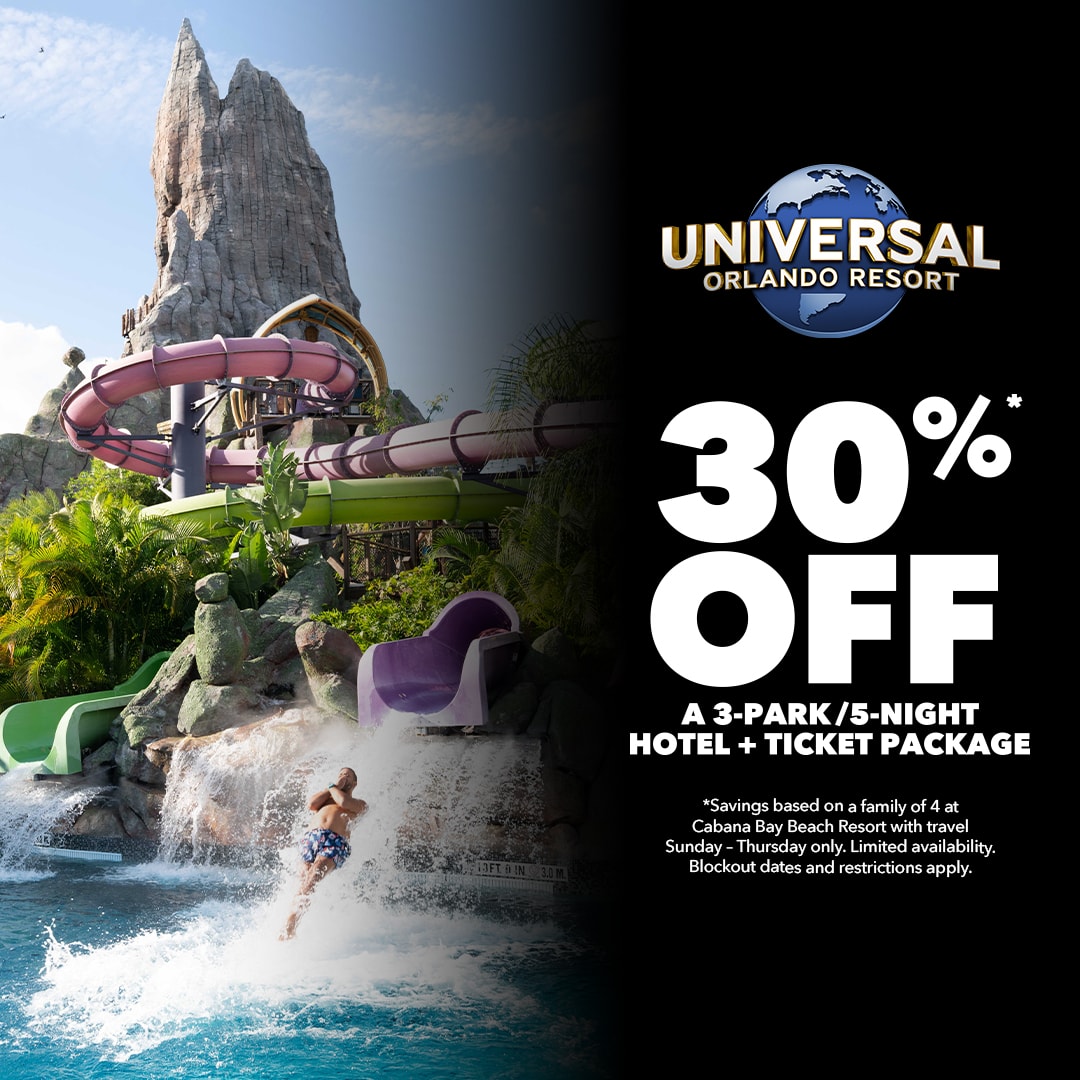 30% off a 3-Park, 5-Night Hotel + Ticket Package at Universal Orlando Resort