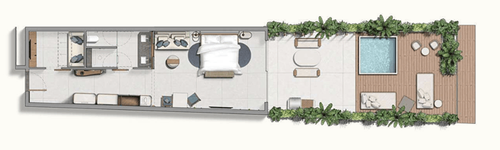 AVA Resort Cancun Room Layouts - F&F Sundeck Suite