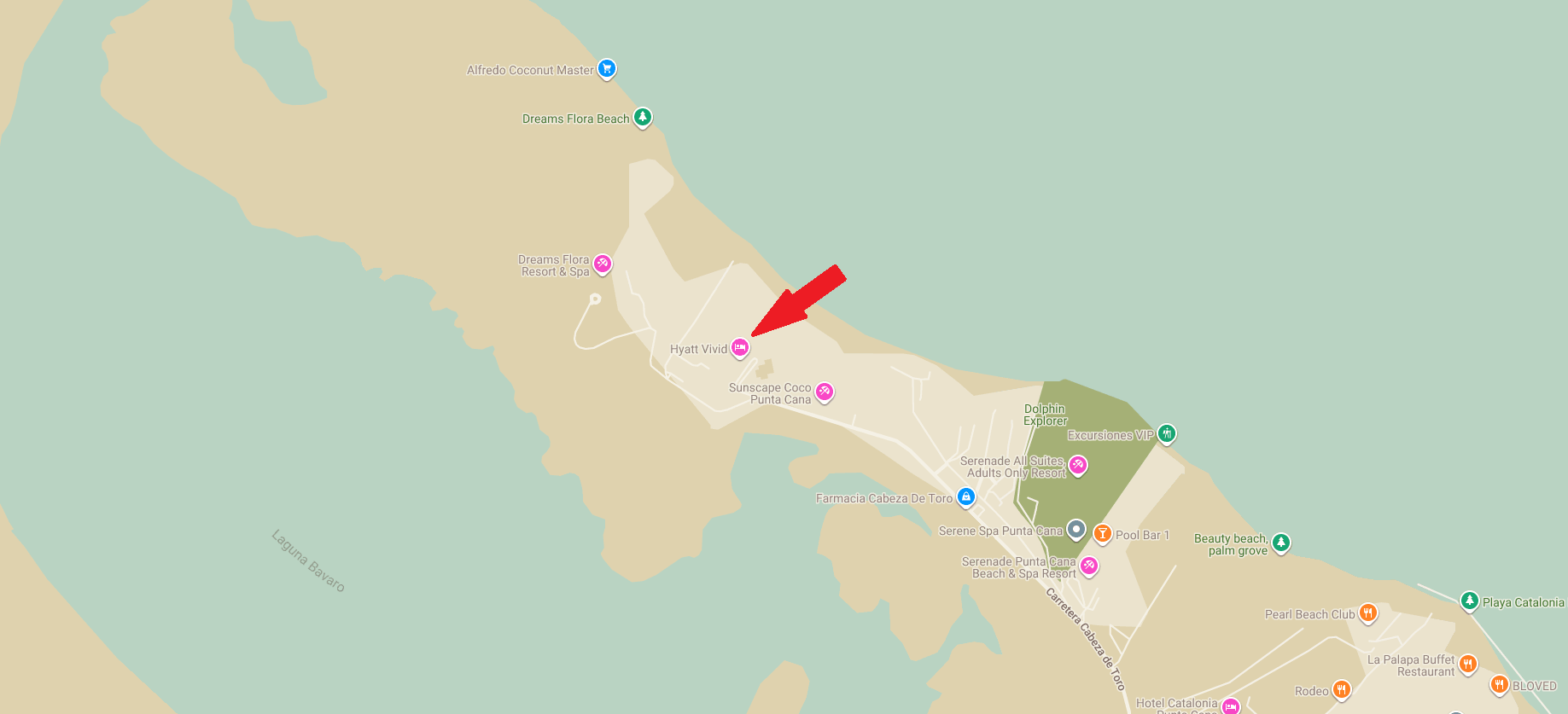 Hyatt Vivid Punta Cana - Map Location